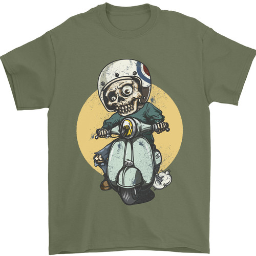 Mod scooter moped skull mens - mod,