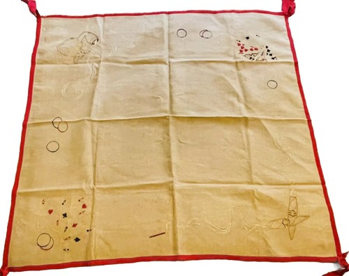 Vtg playing card tablecloth - card,