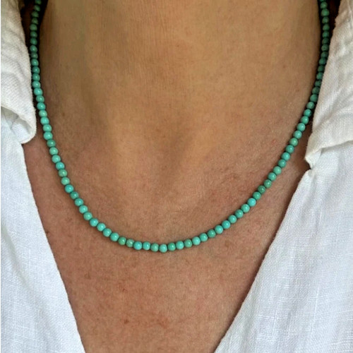 Natural 3mm turquoise beaded - natural,