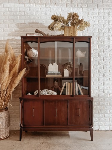 Mid century modern walnut wood - mid-century,
