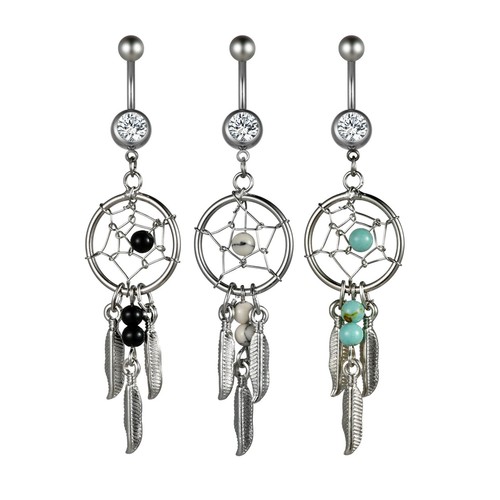 Surgical steel dangle navel - dangle,