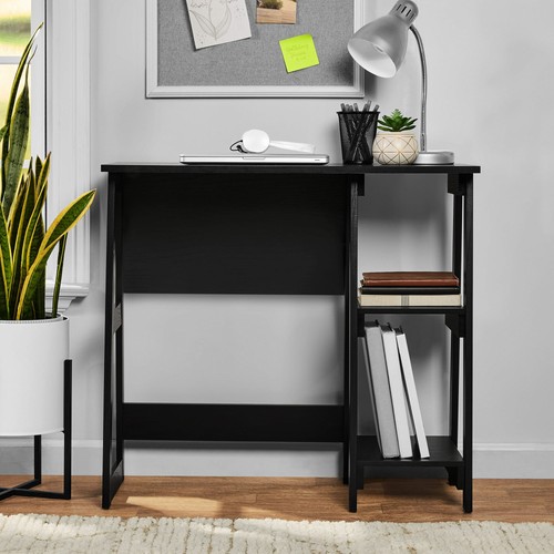 Desk with open shelves - shelves,, true