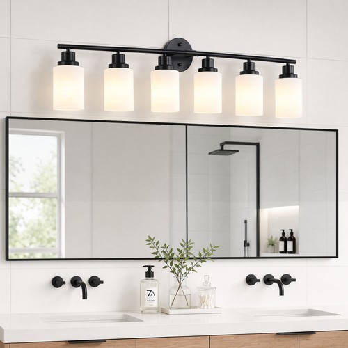 Milk glass vanity light - 39",