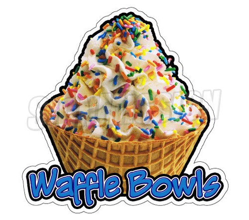 Waffle bowls concession decal - bowls,