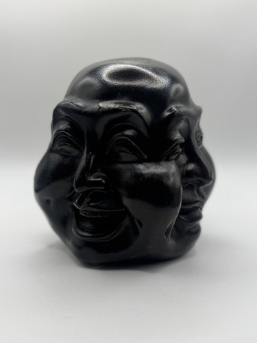 Buddha head redwood sculpture - buddha,