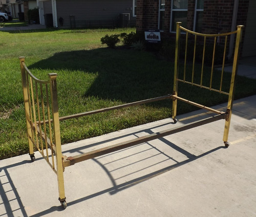 Antique vintage brass bed - antique,