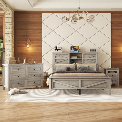 Piece farmhouse bedroom set - 3-piece,