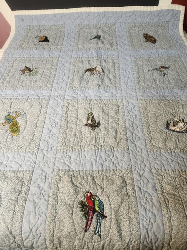 Vtg handmade baby crib quilt - baby,