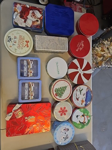 Christmas holiday tins huge - holiday,