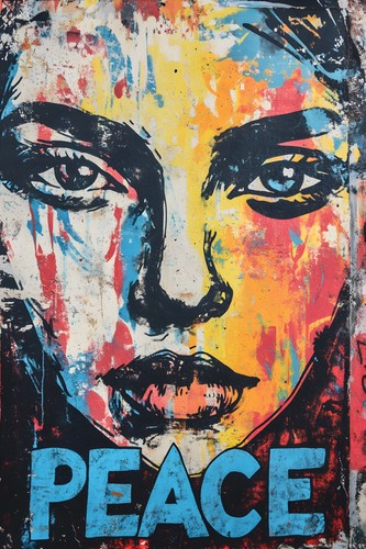 Peace street graffiti wall art - peace,