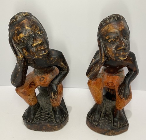 Pair african hand - pair, carved