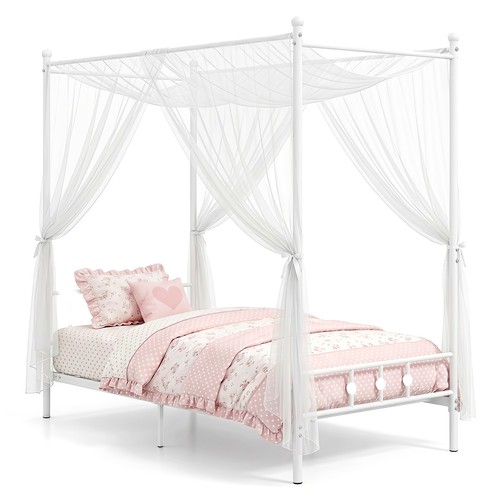 Twin size metal canopy bed - twin,
