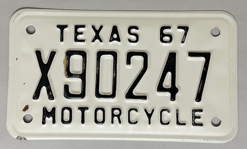 1967 texas motorcycle - texas, license