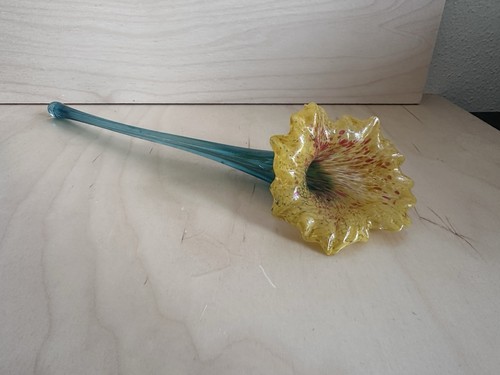 Hand blown art glass flower - hand,