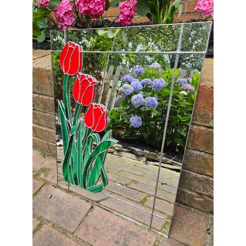 Vintage lenoir mirror with - with, red