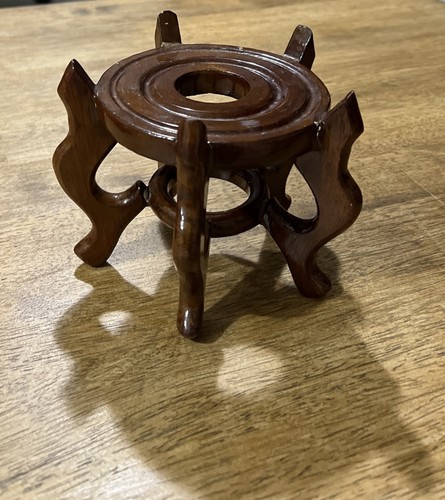 Hand carved wood chinese vase - carved,