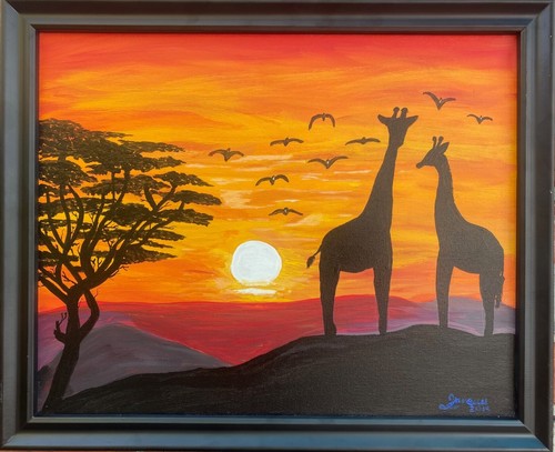 Framed acrylic art serengeti - framed,