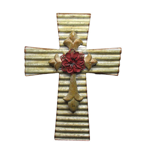 Metal wall cross large - metal,