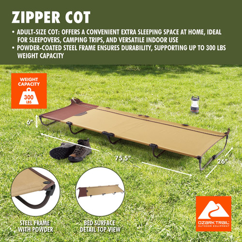 Ozark trail zipper - zipper, cot