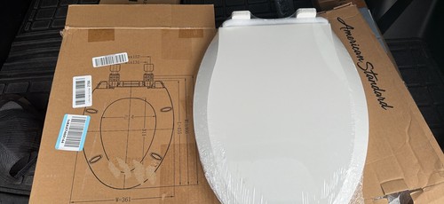 White elongated toilet seat - elongated,