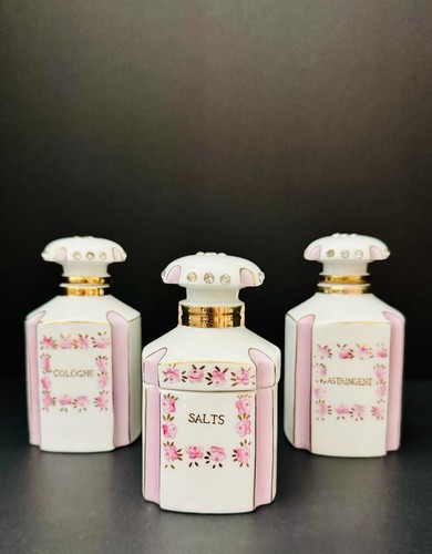 1956 lefton jeweled vanity set - lefton,