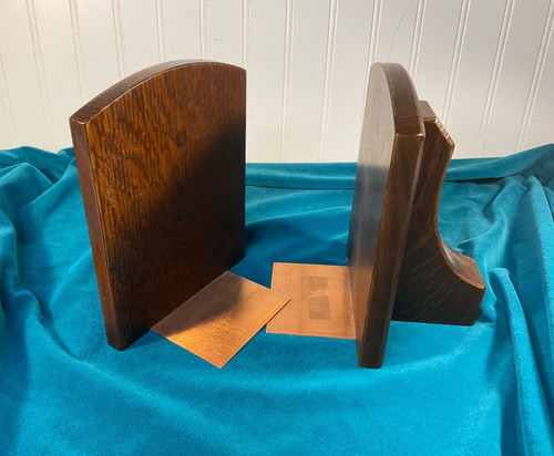 Pair vtg stickley - oak, &