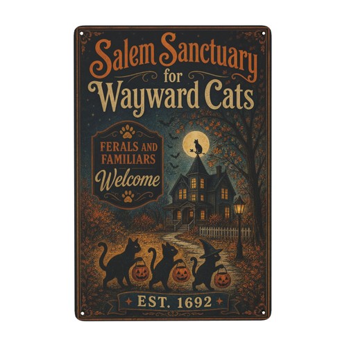 Metal wall decor sign salem - metal,