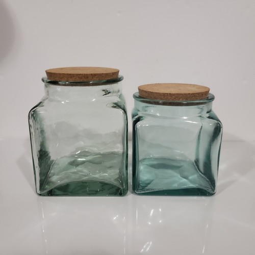 Recycled glass canister - set, 2