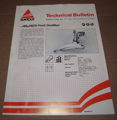 Suntour technical bulletin - suntour,
