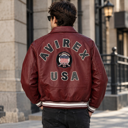 Men avirex burgundy real - men,