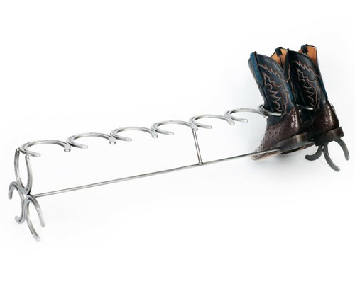 Handmade horseshoe boot rack - handmade,
