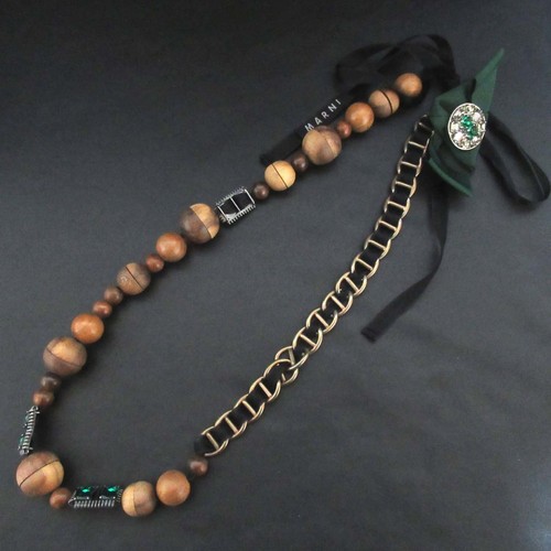 Marni wood bead chain - wood, necklace