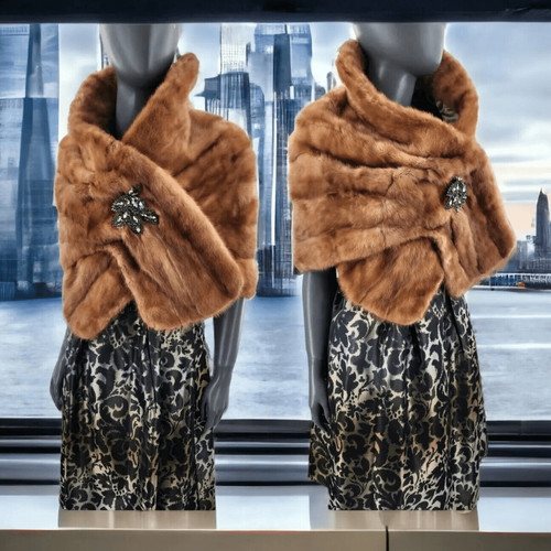 Mink stole whisky - mink, brown