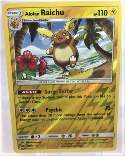Alolan raichu reverse holofoil - alolan,