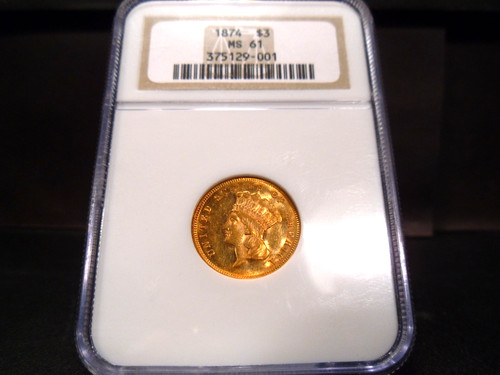 1874 ms61 gold indian - ms61, $3