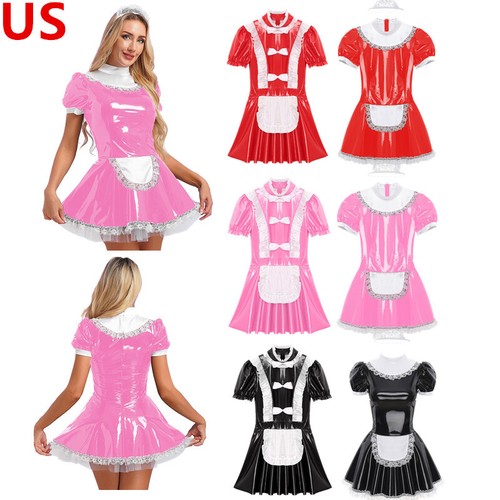 Men sissy shiny maid dress - sissy,