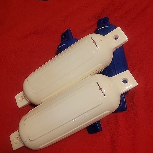 Boat fender blue white - fender, 16"