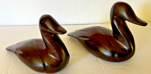 Hand carved wooden ducks - carved,