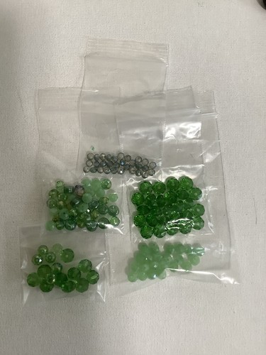 Green crystals various - green,