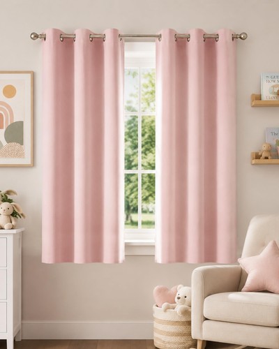 Baby pink blackout curtains - baby,