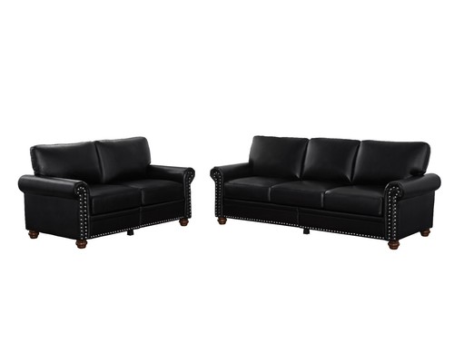 Classic faux leather sofa - classic,