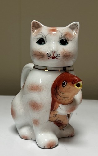 Vintage lucky cat holding - vintage, koi