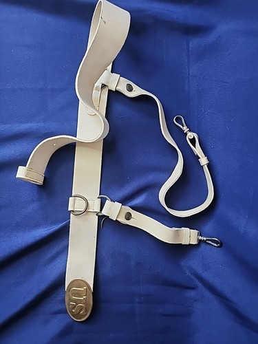 White buff sam browne belt - buff,