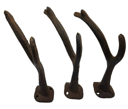 Cast iron antler hooks deer - 3,