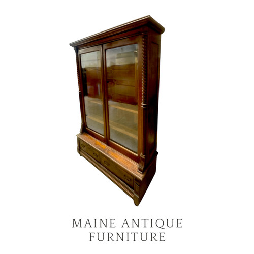Victorian walnut bookcase with - walnut,