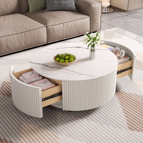 Modern faux marble - modern, round