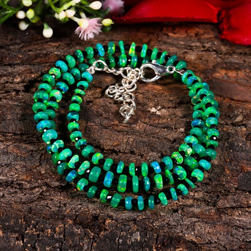Green ethiopian opal necklace - ethiopian,