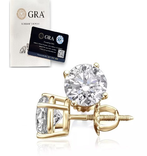 Moissanite screw back 14k gold - screw,