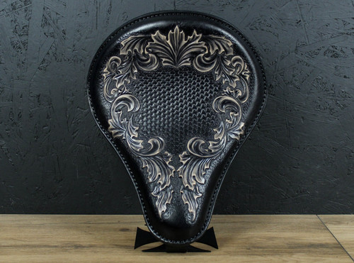 Black leather motorcycle solo - black,