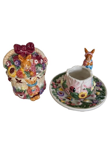 Bunny rabbit garden - tea, cup